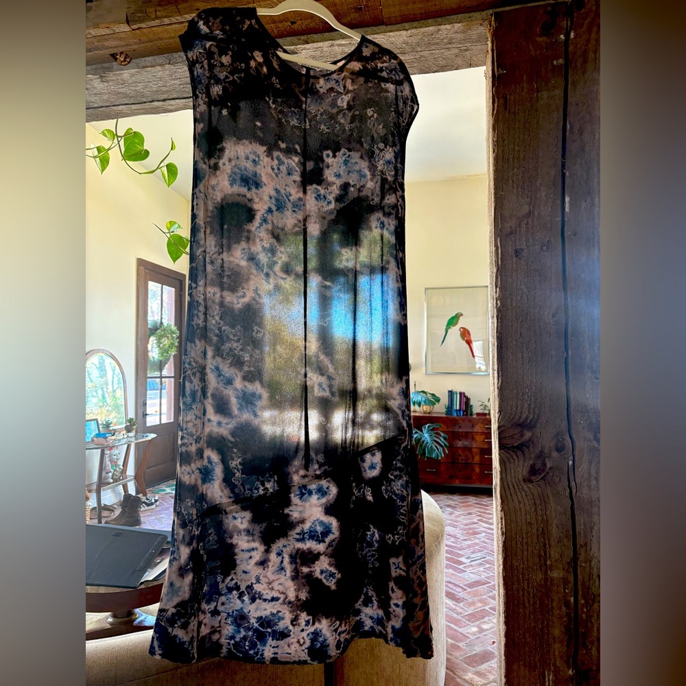 LACAUSA Sheer printed dress size medium